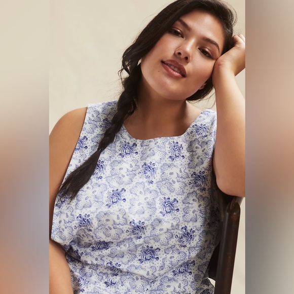 Selkie Pinafore Printed Midi Dress Anthropologie Plus 1X NWT - Picture 2 of 10